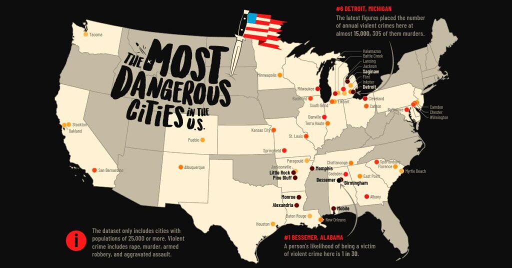 Which U.S. Cities Are the Most Dangerous? – Security.org