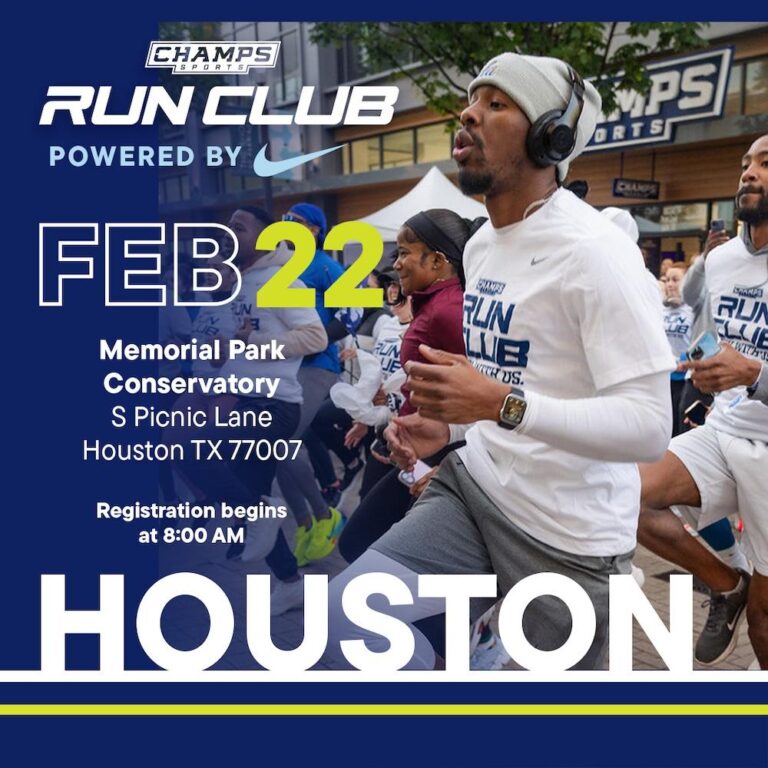 Kick off your Saturday at the free Champs Sports Run Club & afterparty at Memorial Park – 365 Things to Do in Houston