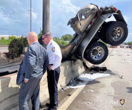 Truck driver killed after fiery crash on US 90 at Fondren – Click2Houston